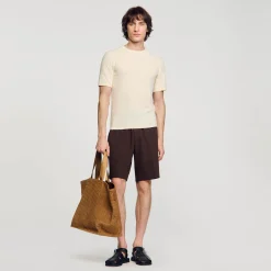 Homem Sandro Paris T-Shirt De Malha Felpuda