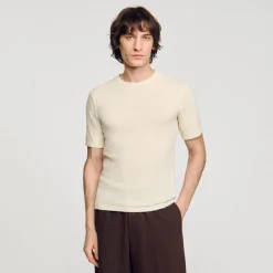 Homem Sandro Paris T-Shirt De Malha Felpuda