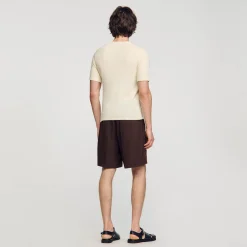 Homem Sandro Paris T-Shirt De Malha Felpuda