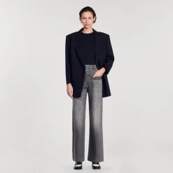 Mulheres Sandro Paris T-Shirt Sem Mangas Com Bordado