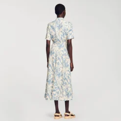 Mulheres Sandro Paris Vestido Camisa Flor