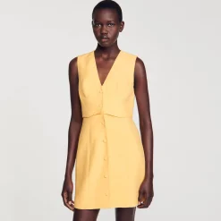 Mulheres Sandro Paris Vestido Curto 2 Em 1