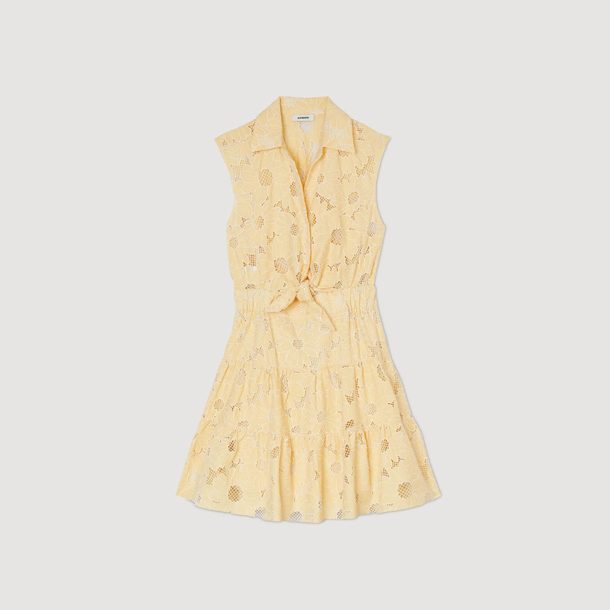 Mulheres Sandro Paris Vestido Curto Bordado