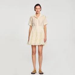 Mulheres Sandro Paris Vestido Curto Com Babados