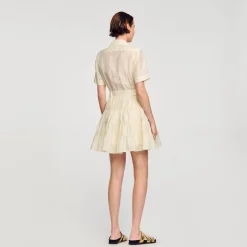 Mulheres Sandro Paris Vestido Curto Com Babados