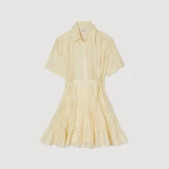 Mulheres Sandro Paris Vestido Curto Com Babados