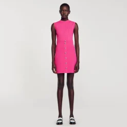 Mulheres Sandro Paris Vestido Curto Com Botoes