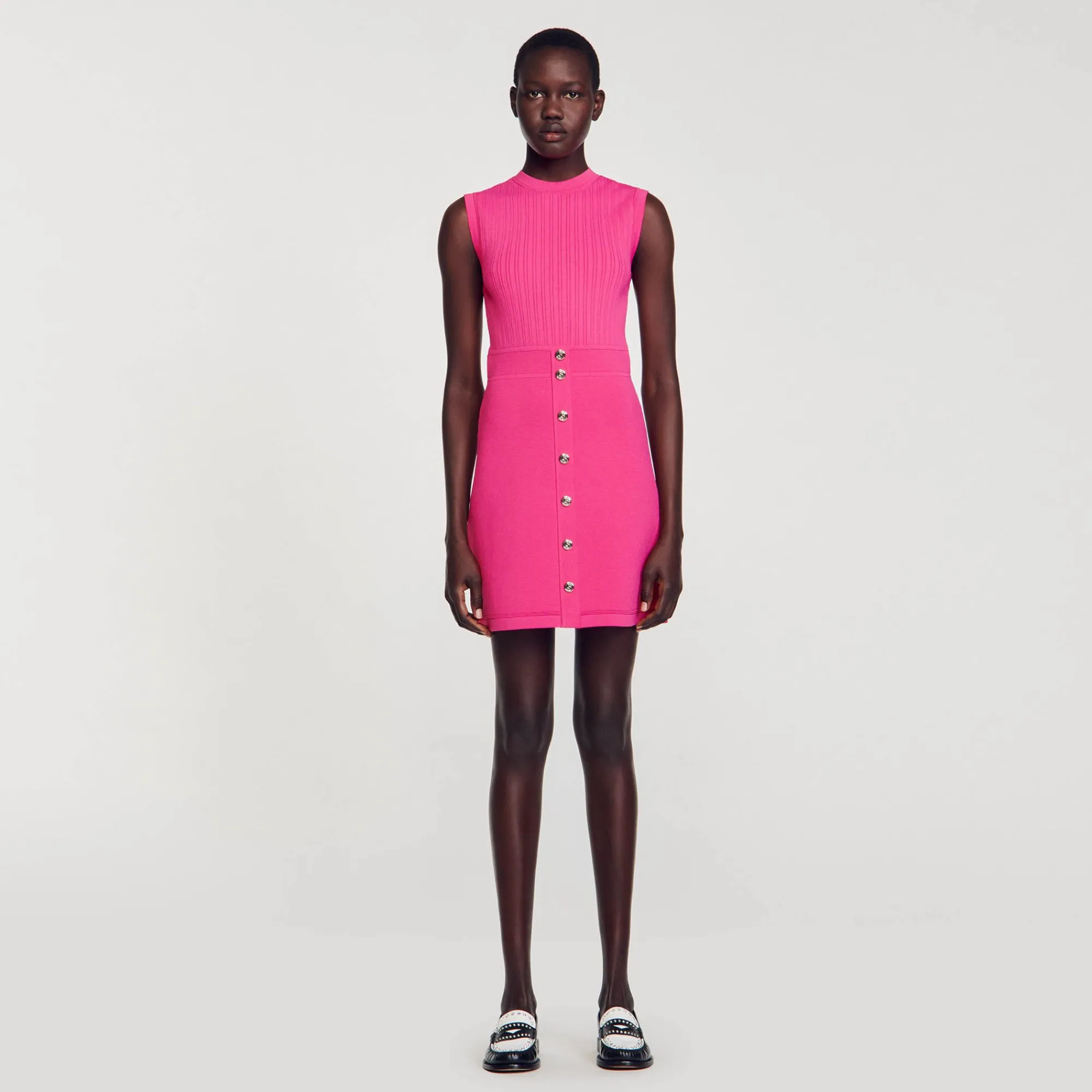 Mulheres Sandro Paris Vestido Curto Com Botoes