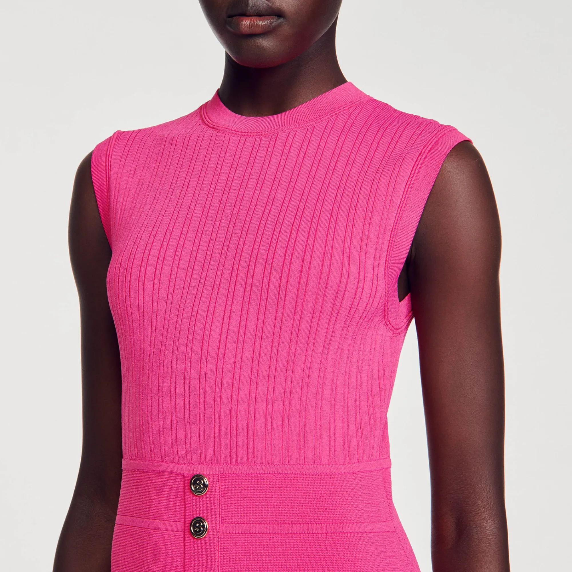 Mulheres Sandro Paris Vestido Curto Com Botoes