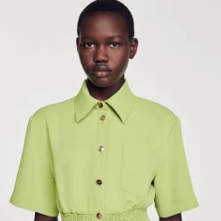 Mulheres Sandro Paris Vestido Curto Com Botoes