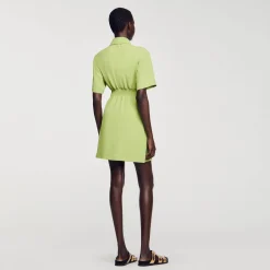 Mulheres Sandro Paris Vestido Curto Com Botoes