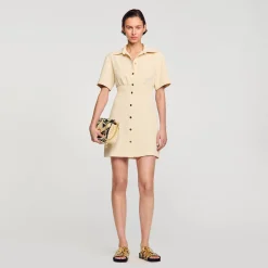 Mulheres Sandro Paris Vestido Curto Com Botoes