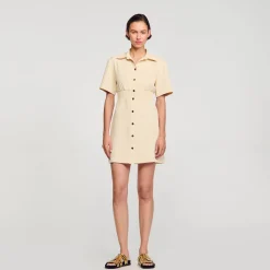 Mulheres Sandro Paris Vestido Curto Com Botoes