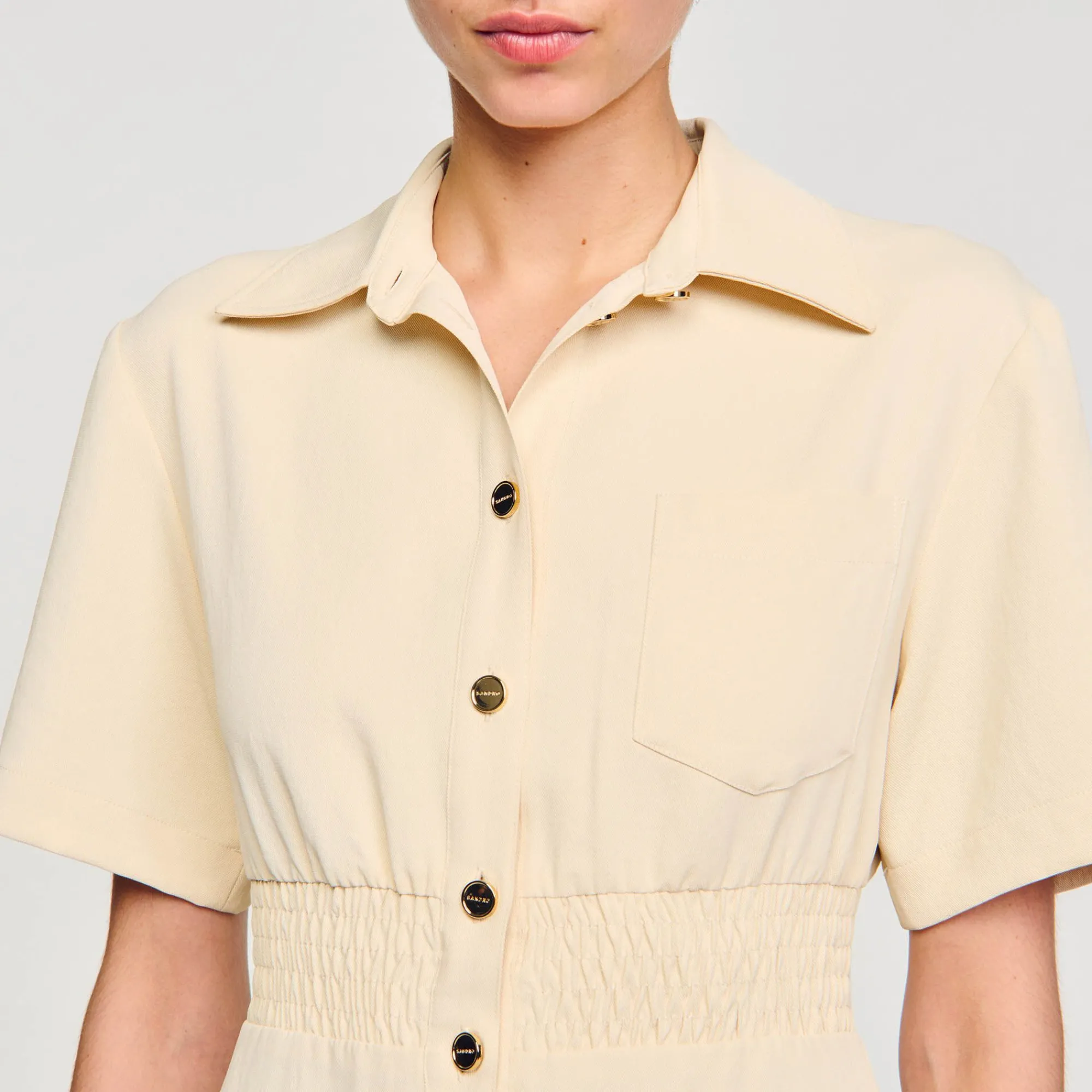 Mulheres Sandro Paris Vestido Curto Com Botoes