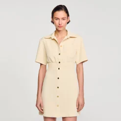 Mulheres Sandro Paris Vestido Curto Com Botoes