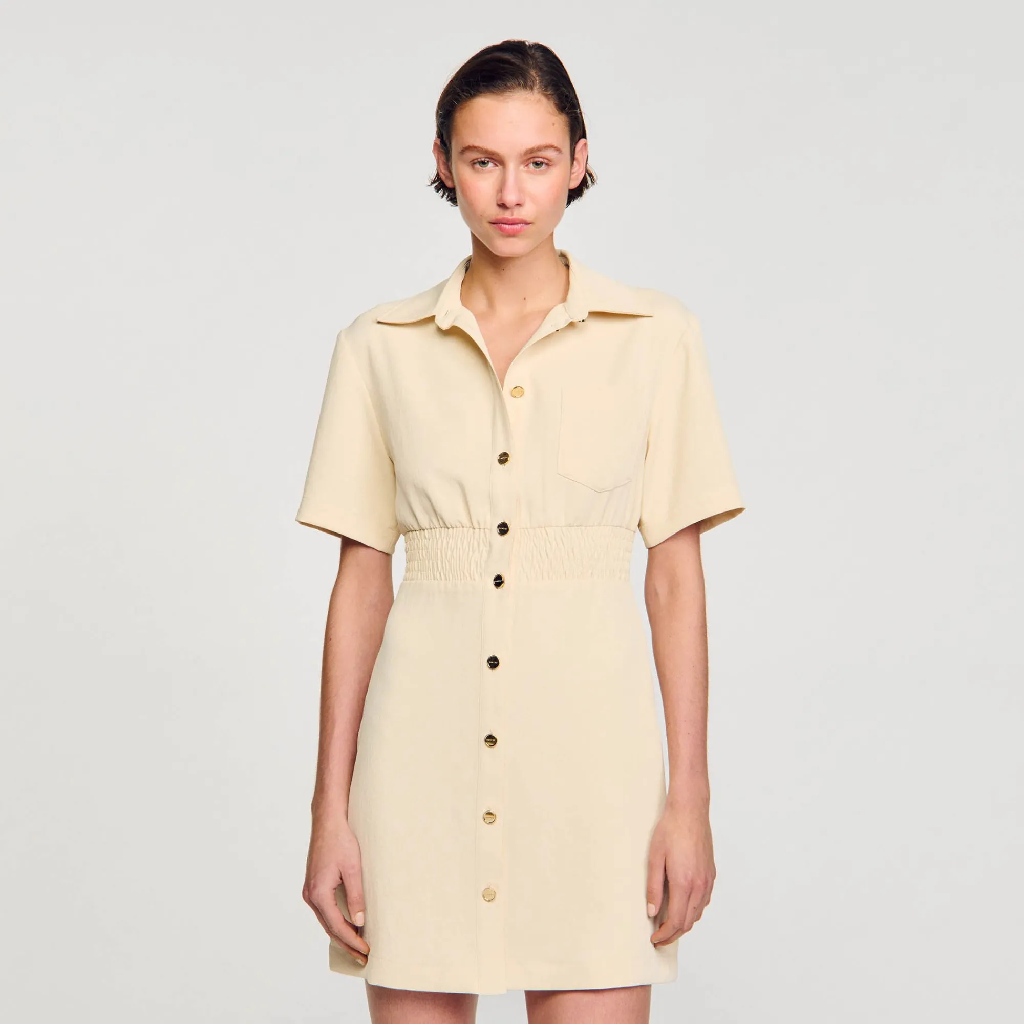 Mulheres Sandro Paris Vestido Curto Com Botoes