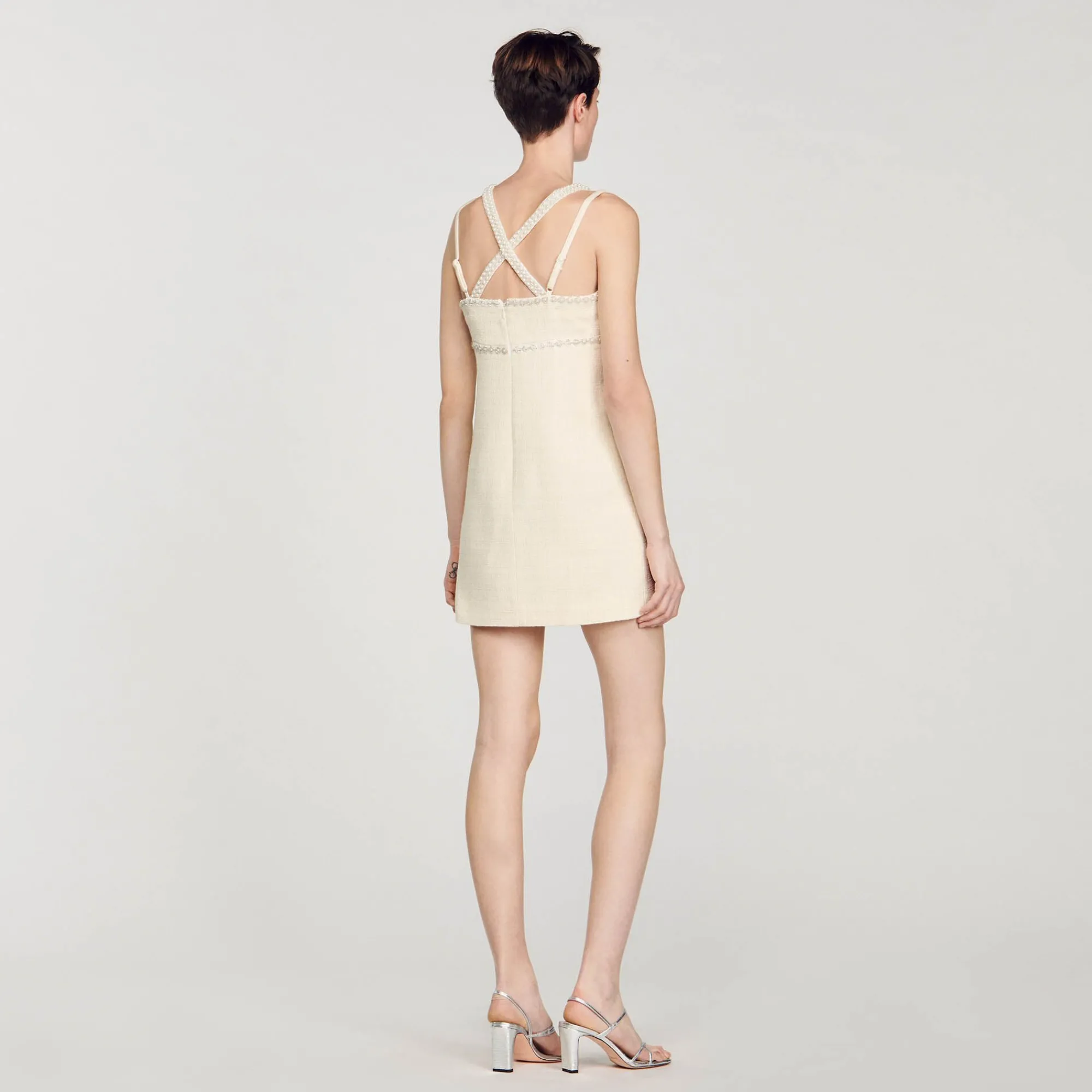 Mulheres Sandro Paris Vestido Curto Com Detalhe De Perola