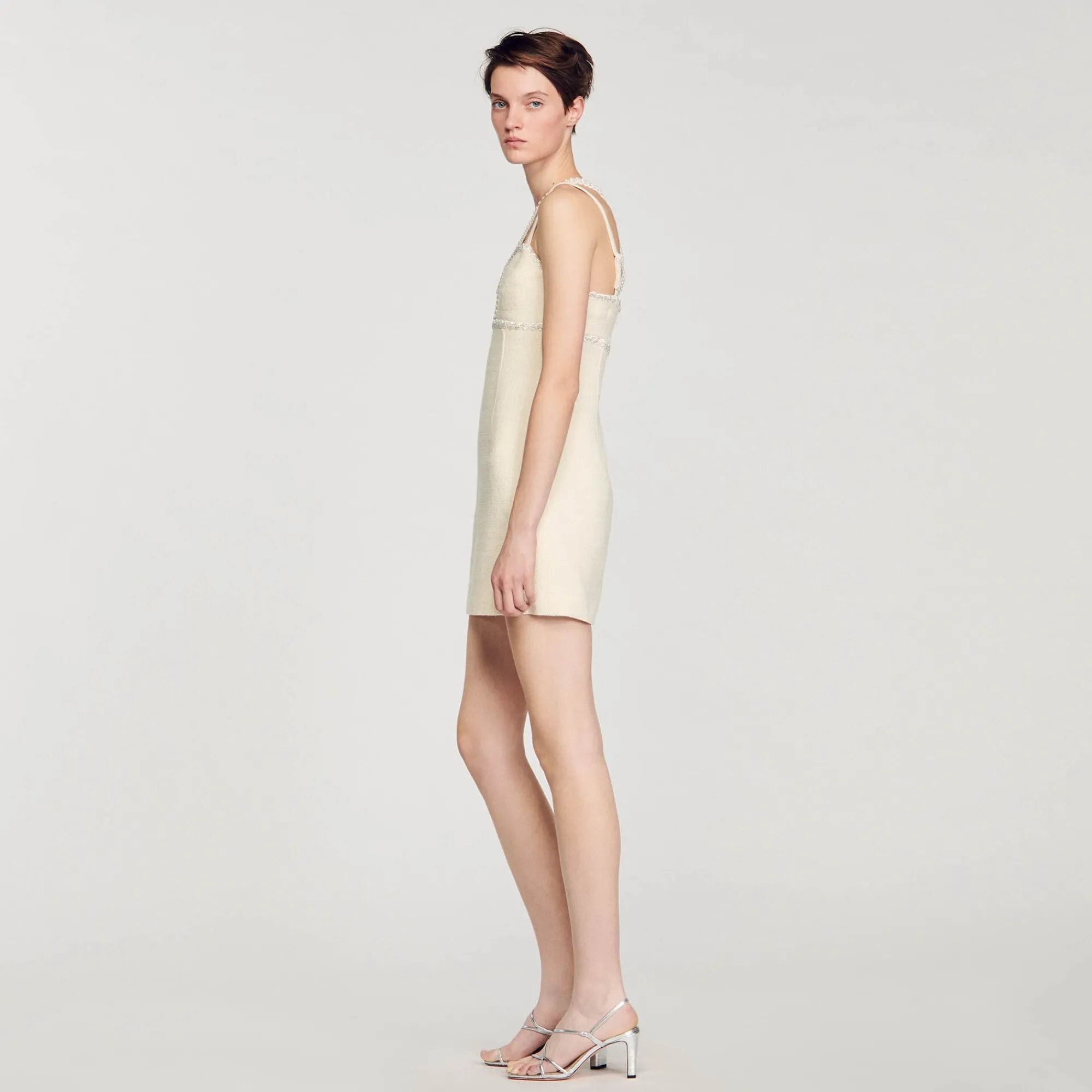 Mulheres Sandro Paris Vestido Curto Com Detalhe De Perola