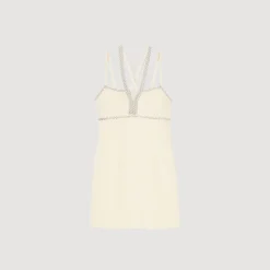 Mulheres Sandro Paris Vestido Curto Com Detalhe De Perola