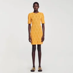 Mulheres Sandro Paris Vestido Curto De Malha