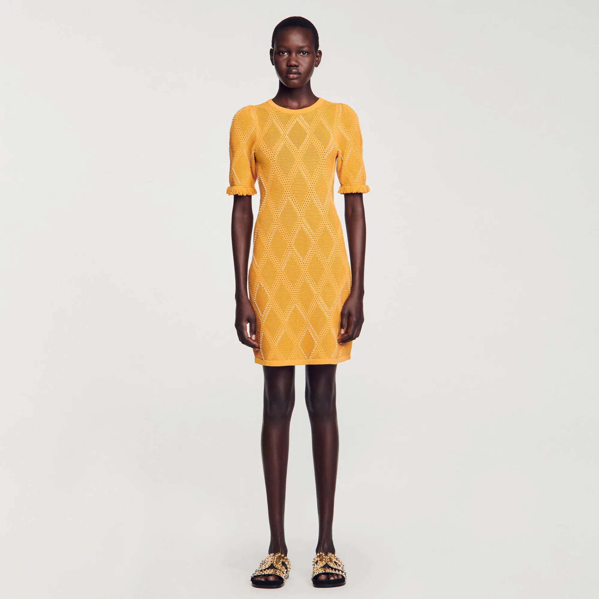 Mulheres Sandro Paris Vestido Curto De Malha