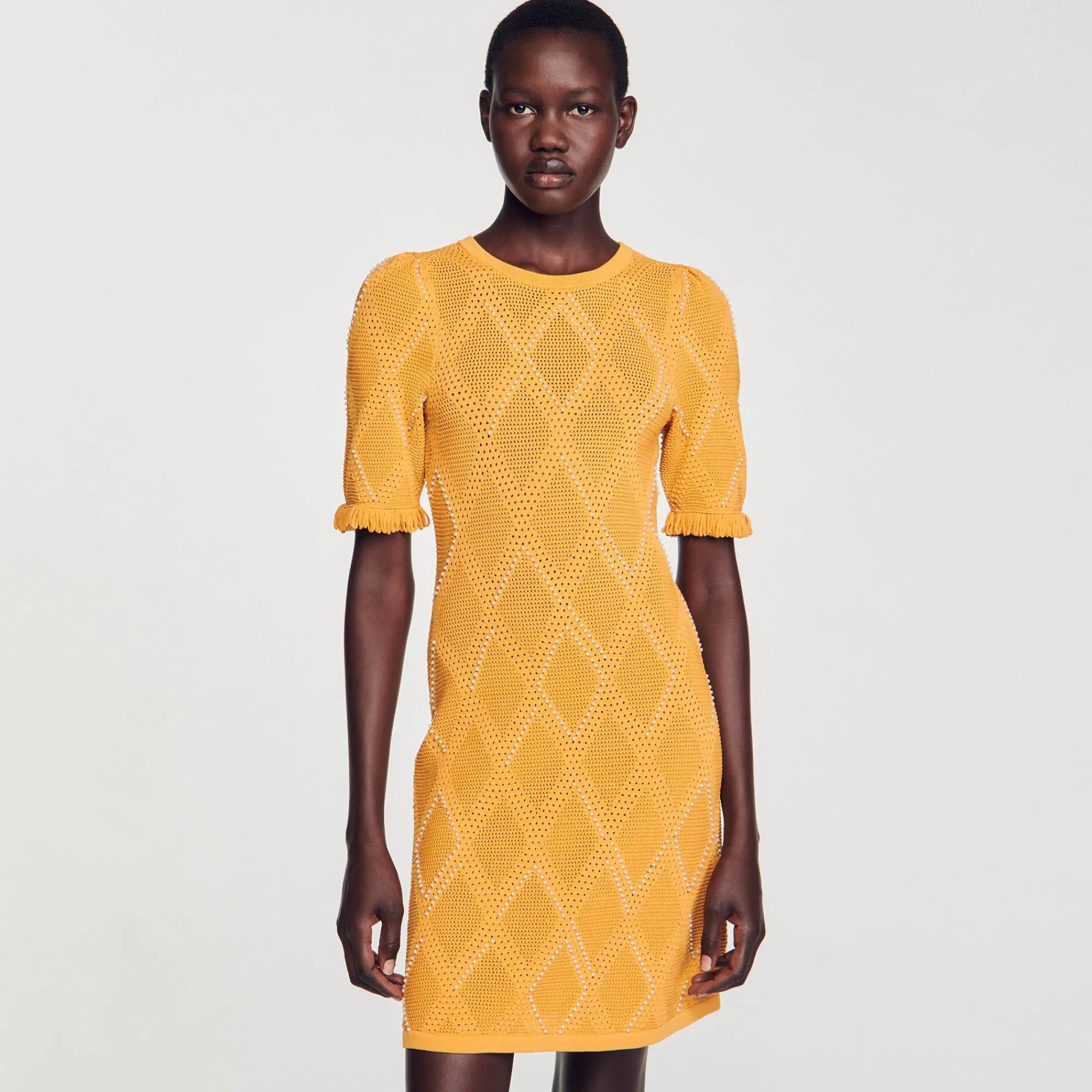 Mulheres Sandro Paris Vestido Curto De Malha