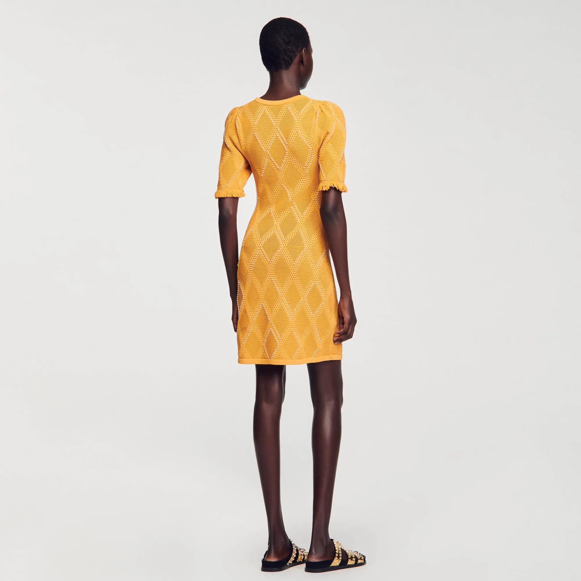 Mulheres Sandro Paris Vestido Curto De Malha