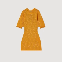 Mulheres Sandro Paris Vestido Curto De Malha