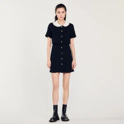 Mulheres Sandro Paris Vestido Curto De Tweed