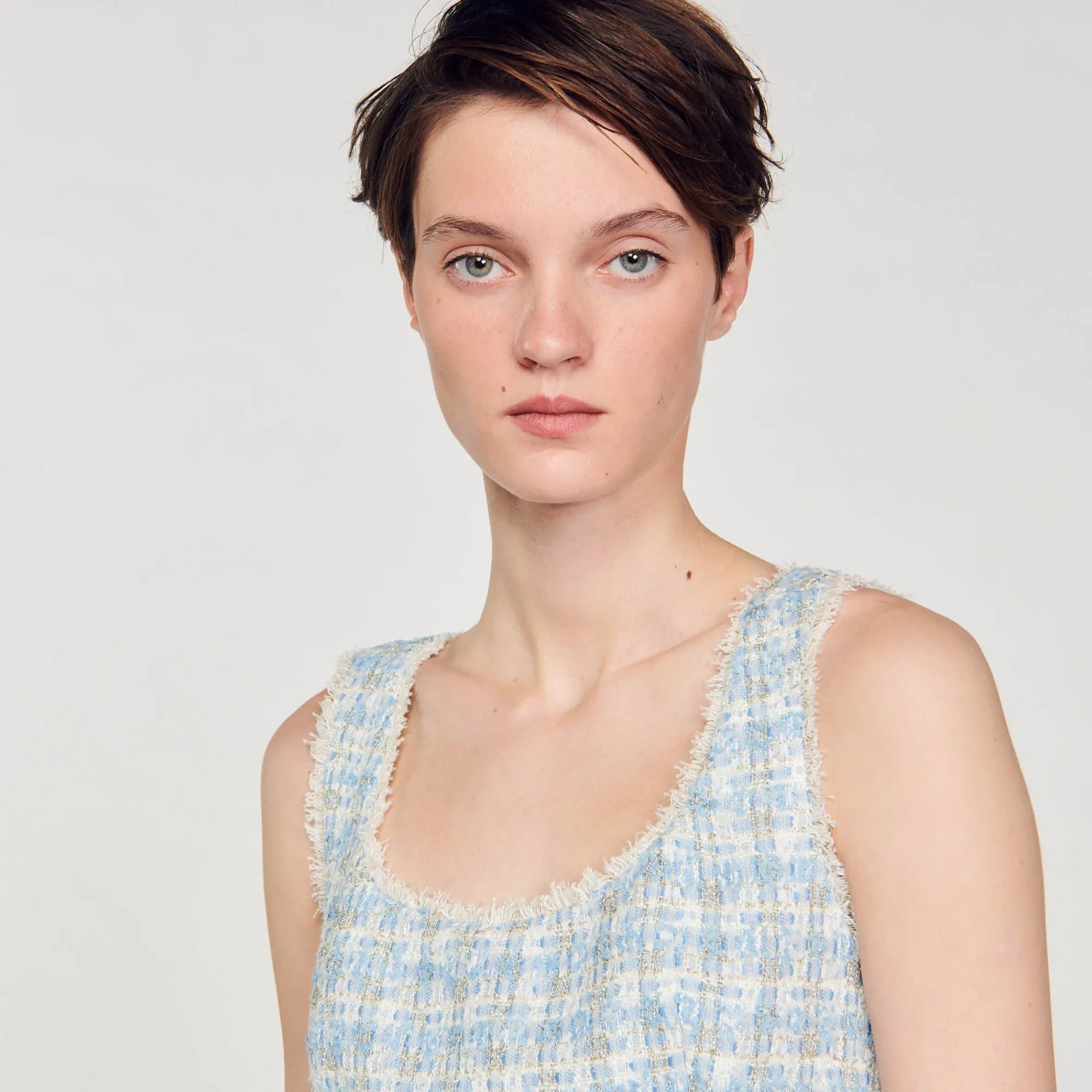 Mulheres Sandro Paris Vestido Curto De Tweed