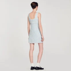 Mulheres Sandro Paris Vestido Curto De Tweed