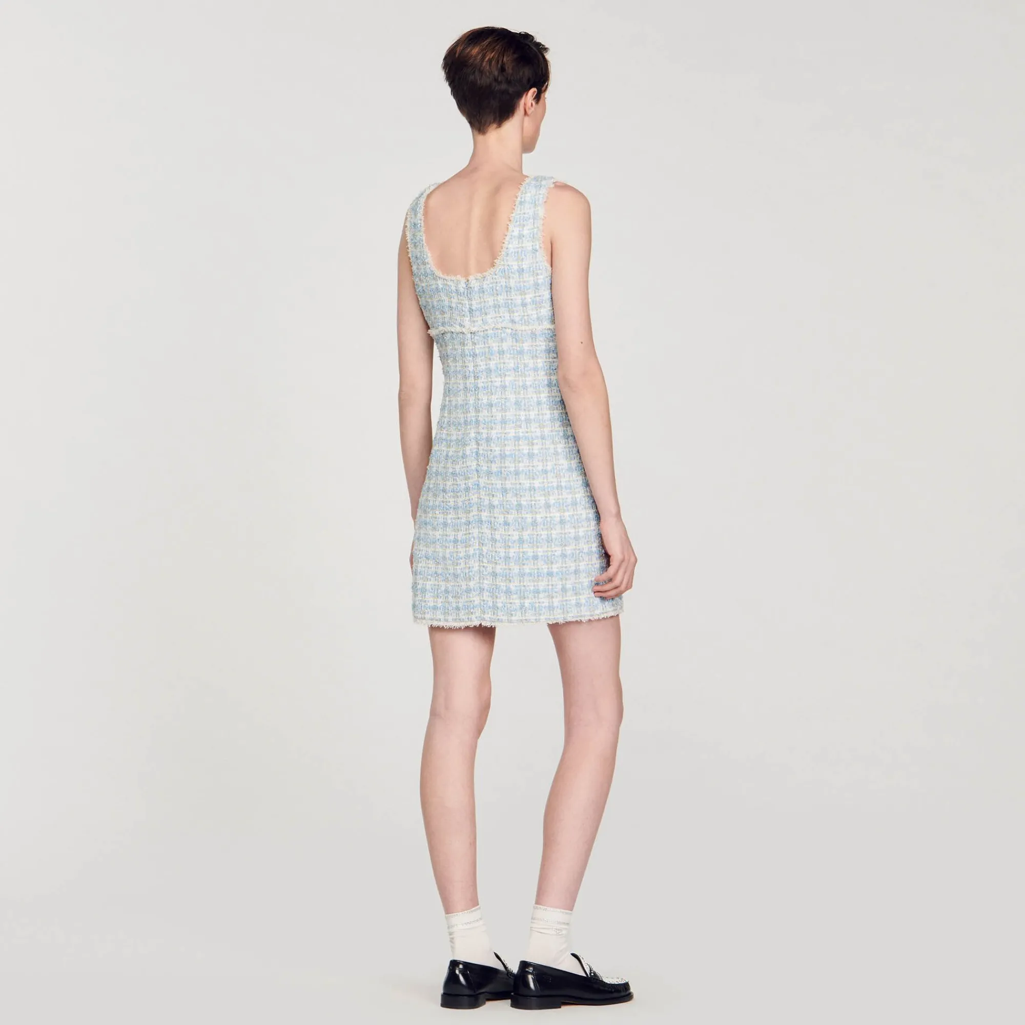 Mulheres Sandro Paris Vestido Curto De Tweed