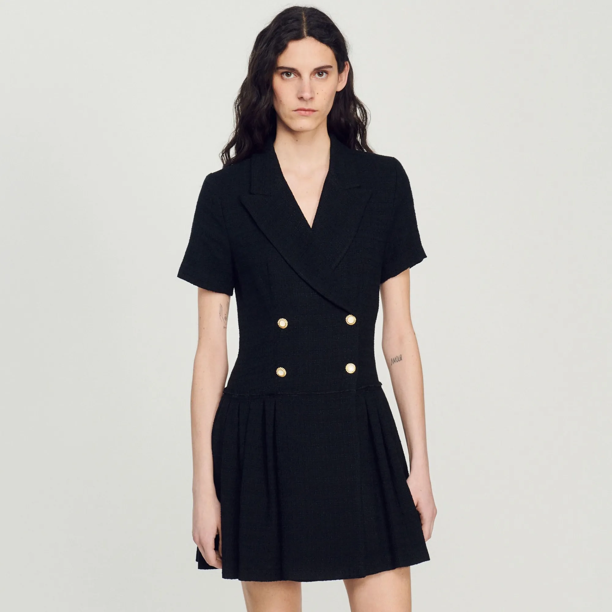 Mulheres Sandro Paris Vestido Curto De Tweed