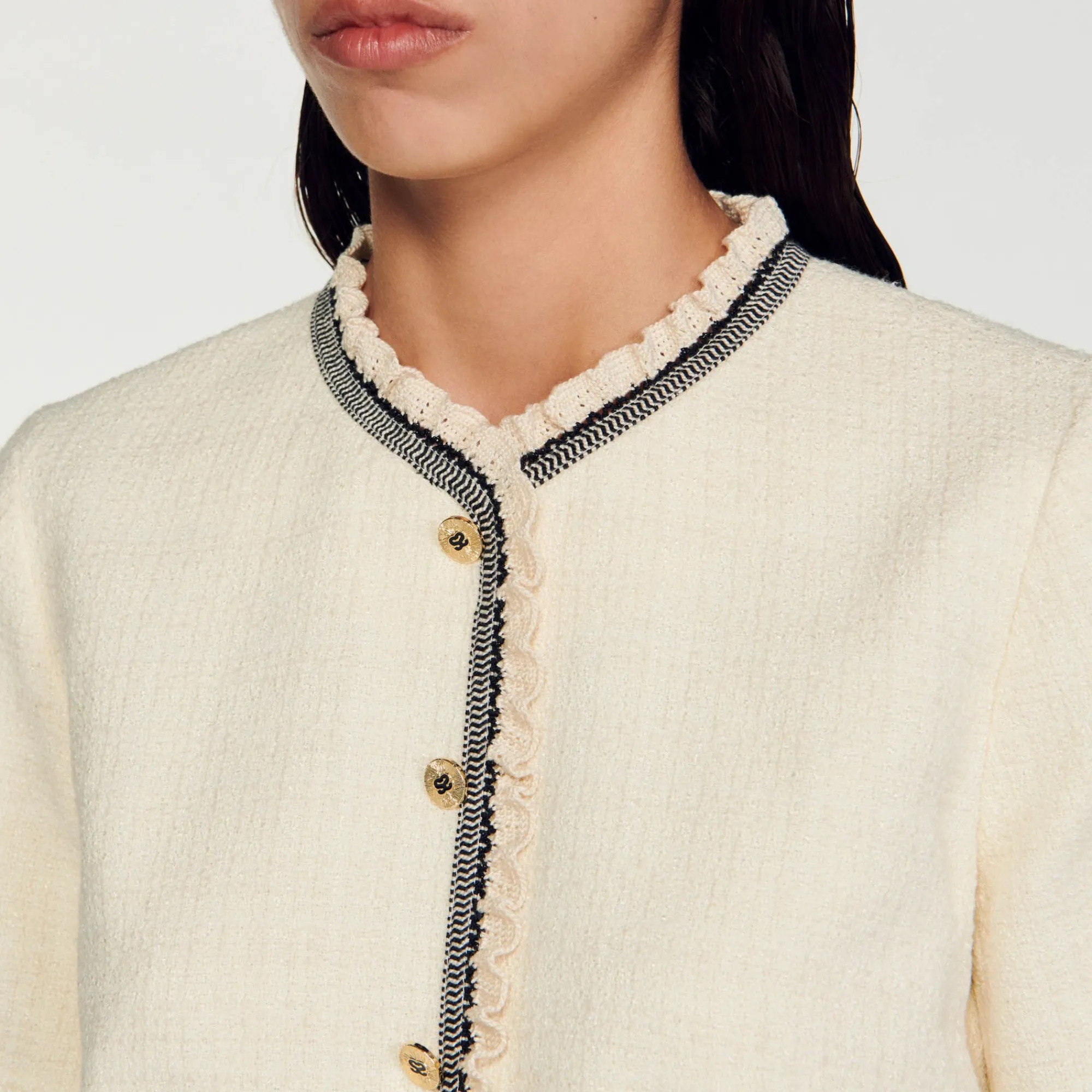 Mulheres Sandro Paris Vestido Curto De Tweed