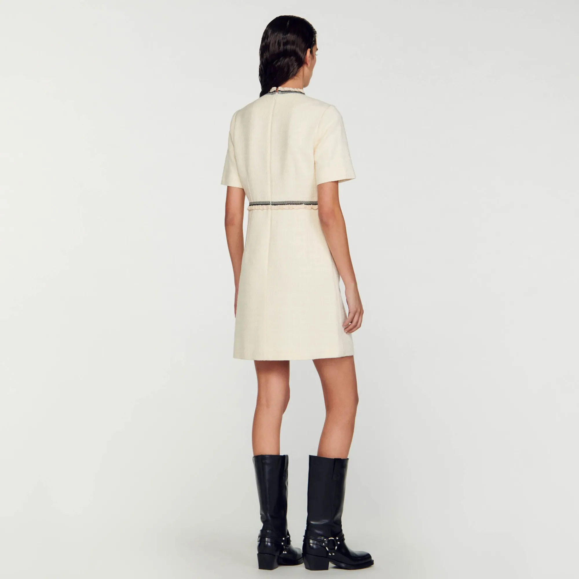 Mulheres Sandro Paris Vestido Curto De Tweed