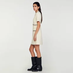 Mulheres Sandro Paris Vestido Curto De Tweed