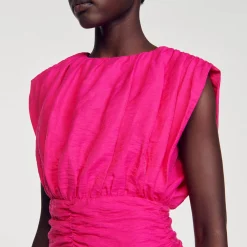 Mulheres Sandro Paris Vestido Curto Drapeado