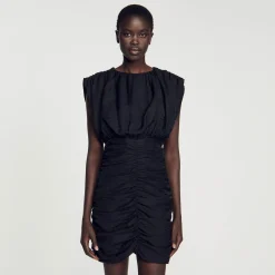 Mulheres Sandro Paris Vestido Curto Drapeado