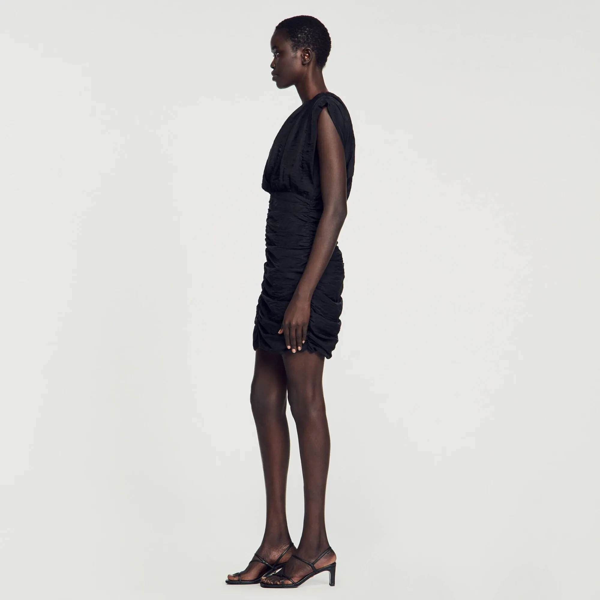 Mulheres Sandro Paris Vestido Curto Drapeado