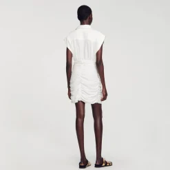 Mulheres Sandro Paris Vestido Curto Drapeado