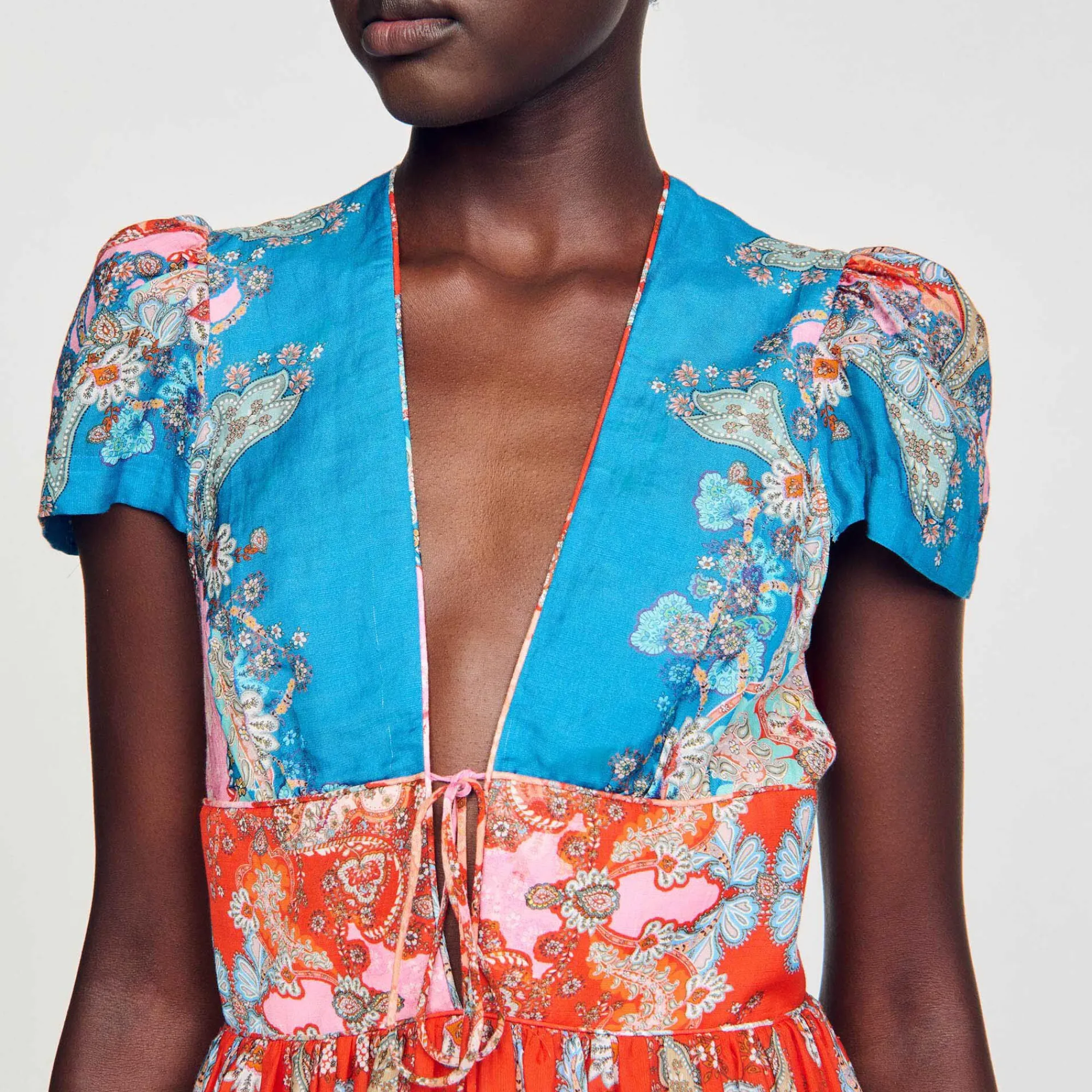 Mulheres Sandro Paris Vestido Curto Estampado