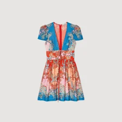Mulheres Sandro Paris Vestido Curto Estampado