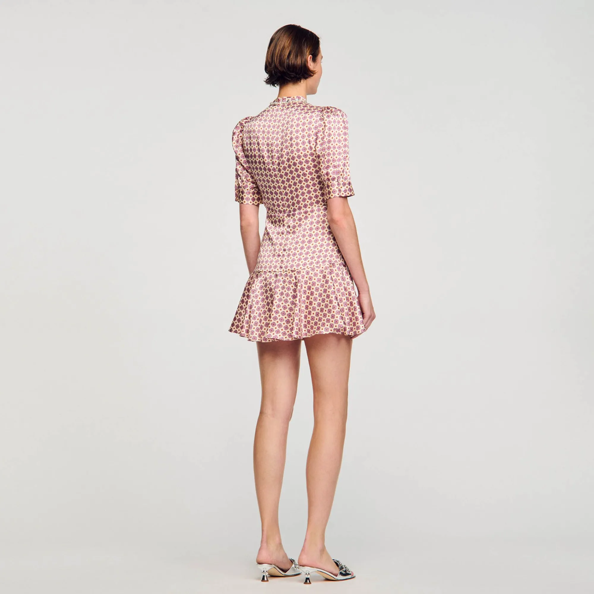 Mulheres Sandro Paris Vestido Curto Estampado