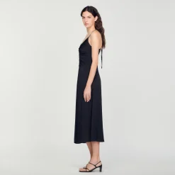 Mulheres Sandro Paris Vestido De Alcas Finas
