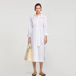 Mulheres Sandro Paris Vestido De Camisa Longa
