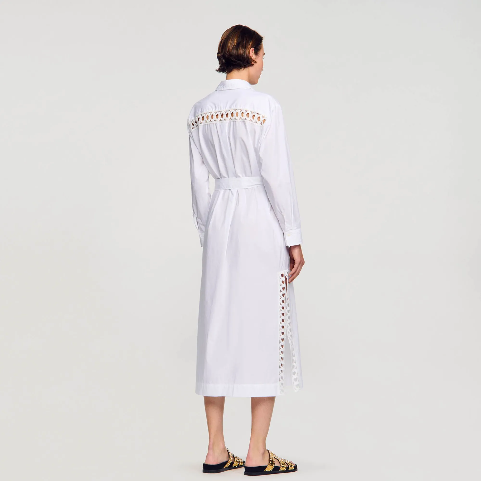 Mulheres Sandro Paris Vestido De Camisa Longa