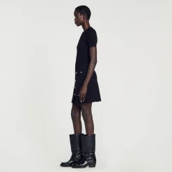 Mulheres Sandro Paris Vestido De Malha