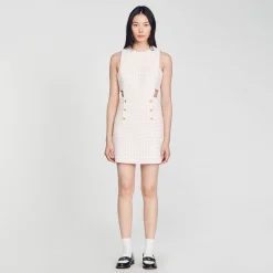 Mulheres Sandro Paris Vestido De Sarja Perfurado