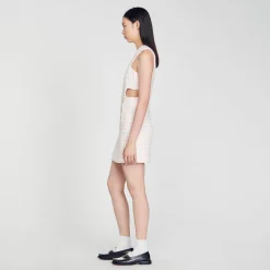 Mulheres Sandro Paris Vestido De Sarja Perfurado