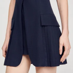 Mulheres Sandro Paris Vestido De Terno Curto Plissado
